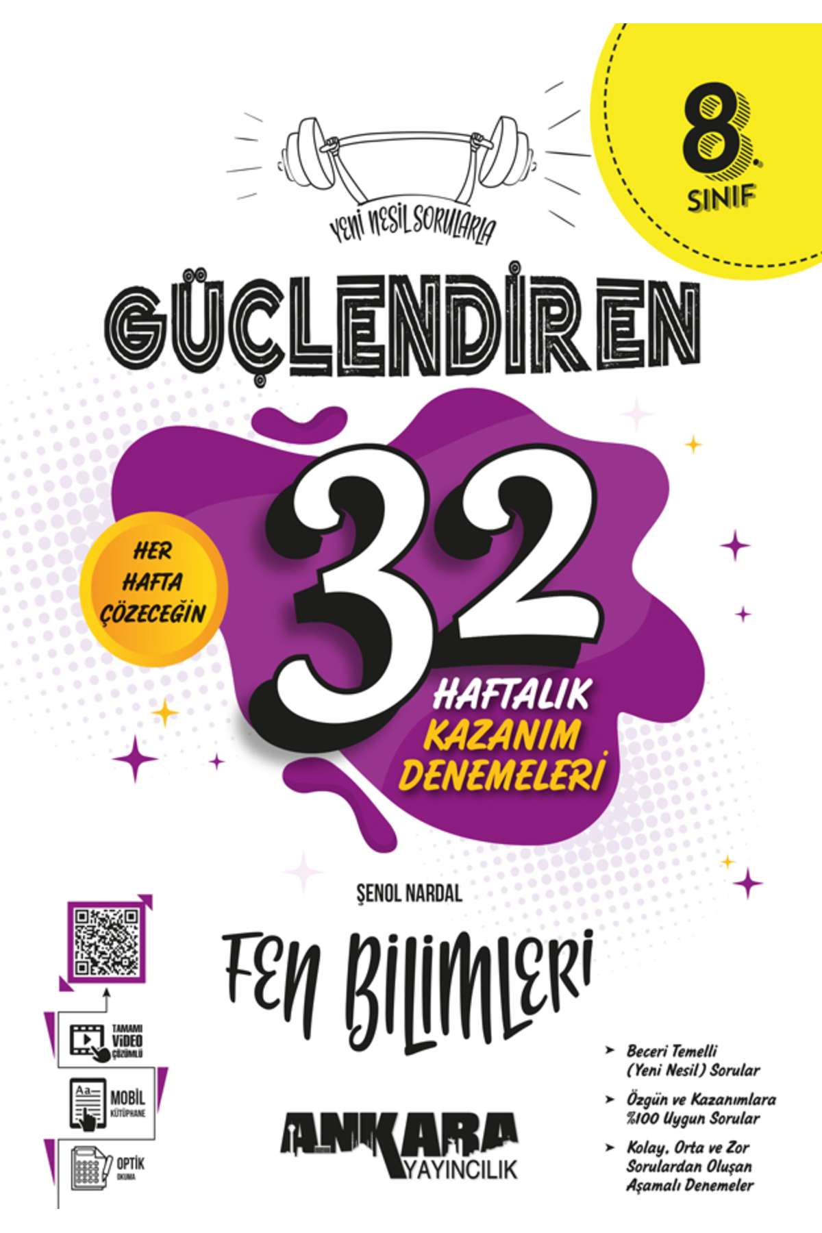2025-2026 Müfredat 8. Sınıf Güçlendiren 32 Haftalık Fen Bilimleri Kazanım Denemeleri Son Baskı