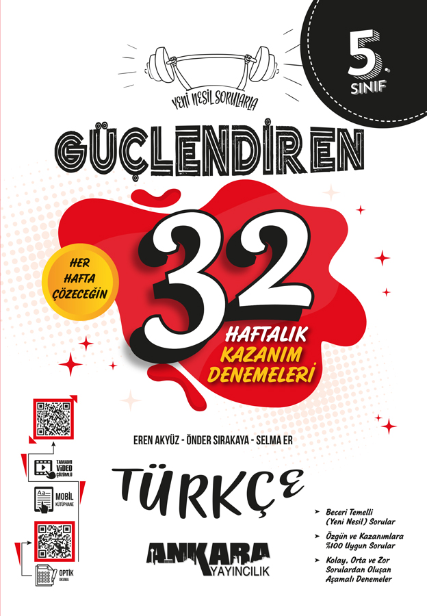 Ankara Yayıncılık 5. Sınıf Güçlendiren 32 Haftalık Türkçe Kazanım Denemeleri Ankara Yayıncılık 5. Sınıf Güçlendiren 32 Haftalık Türkçe Kazanım Denemeleri