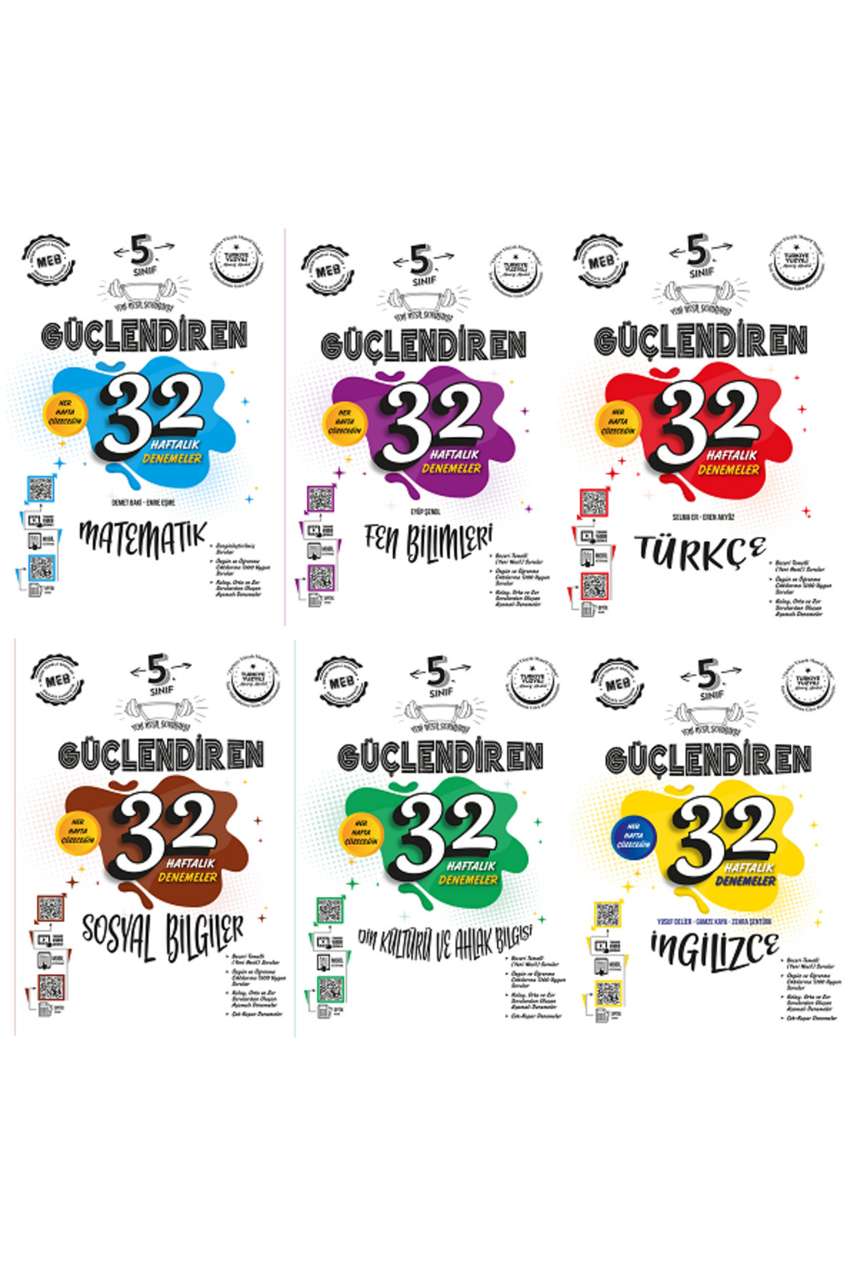 5.Sınıf Ankara Güçlendiren 32 Haftalık Matematik Türkçe Fen Sosyal Din İngilizce Denemeler - 6 KİTAP 5.Sınıf Ankara Güçlendiren 32 Haftalık Matematik Türkçe Fen Sosyal Din İngilizce Denemeler - 6 KİTAP