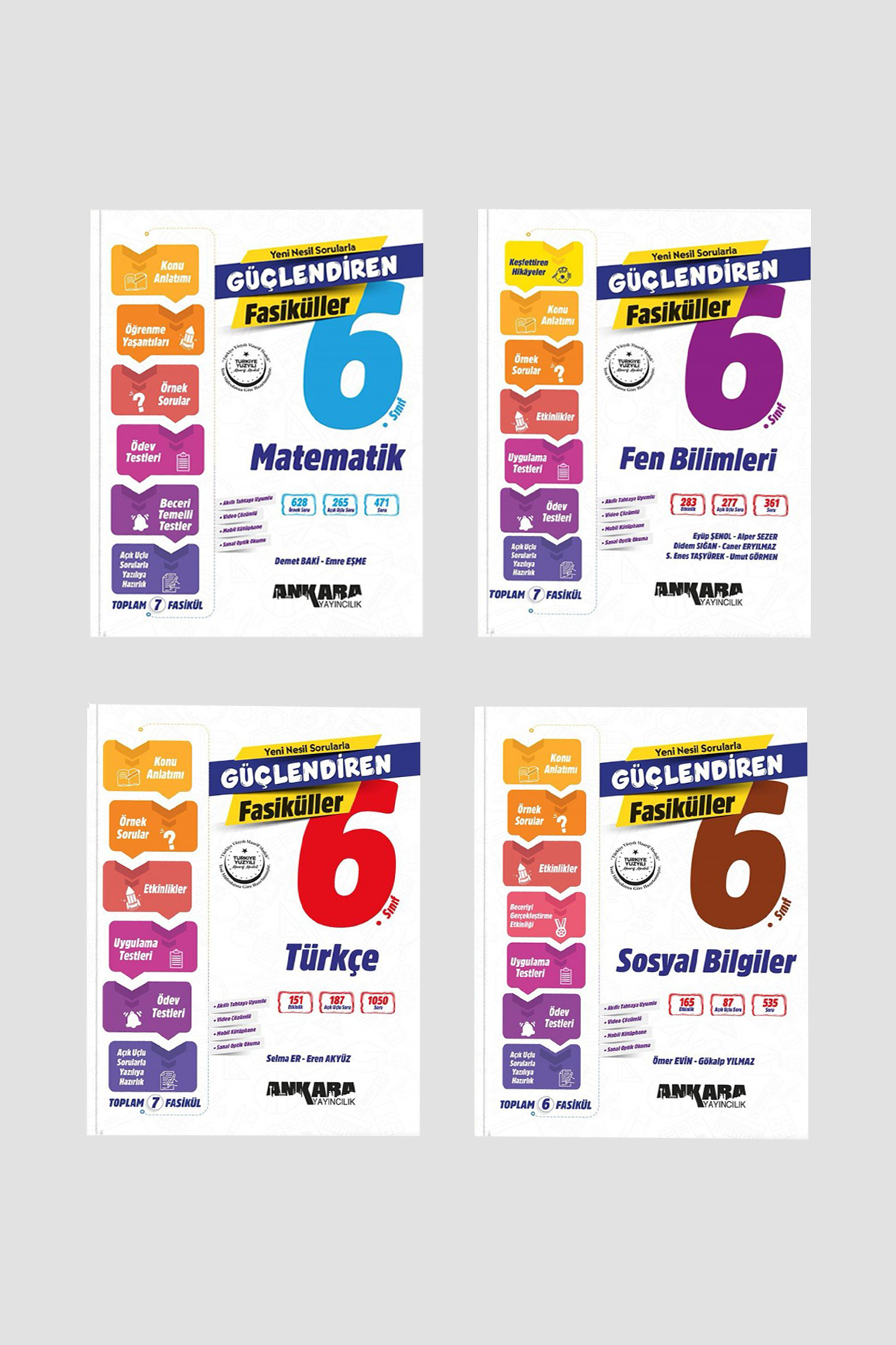 6. Sınıf Matematik Fen Bilimleri Türkçe ve Sosyal Bilgiler Güçlendiren Fasiküller Seti 6. Sınıf Matematik Fen Bilimleri Türkçe ve Sosyal Bilgiler Güçlendiren Fasiküller Seti