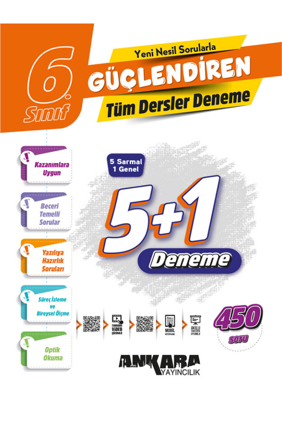 6.Sınıf Ankara Güçlendiren 5+1 Tüm Dersler Deneme / 5 Sarmal 1 Genel Deneme / 450 Soru / YENİİİ 6.Sınıf Ankara Güçlendiren 5+1 Tüm Dersler Deneme / 5 Sarmal 1 Genel Deneme / 450 Soru / YENİİİ