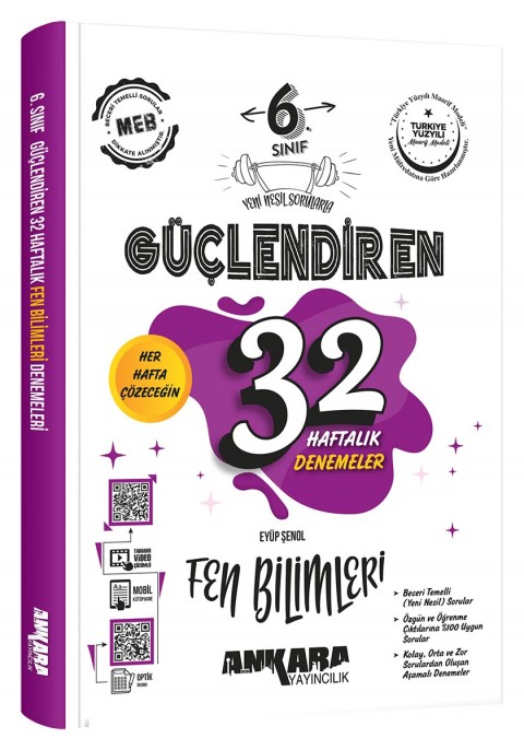 Ankara Yayıncılık 6. Sınıf Güçlendiren 32 Haftalık Fen Bilimleri Kazanım Denemeleri