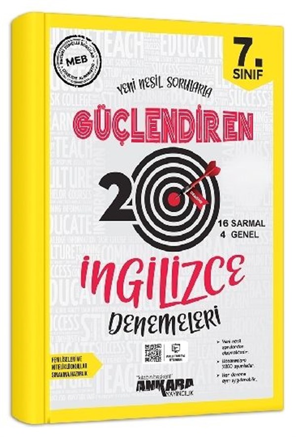Ankara Yayıncılık 7. Sınıf Güçlendiren İngilizce 20 Deneme Sınavı