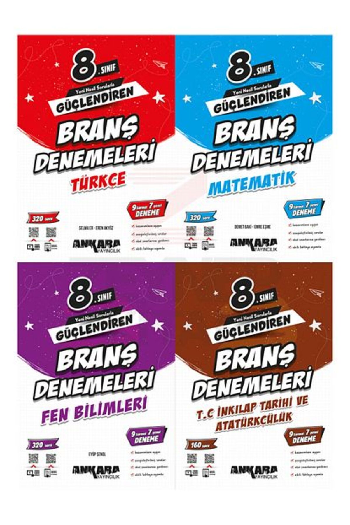 Ankara Yayıncılık 8.Sınıf Güçlendiren Branş Denemeleri (Türkçe/Matematik/Fen/Sosyal)