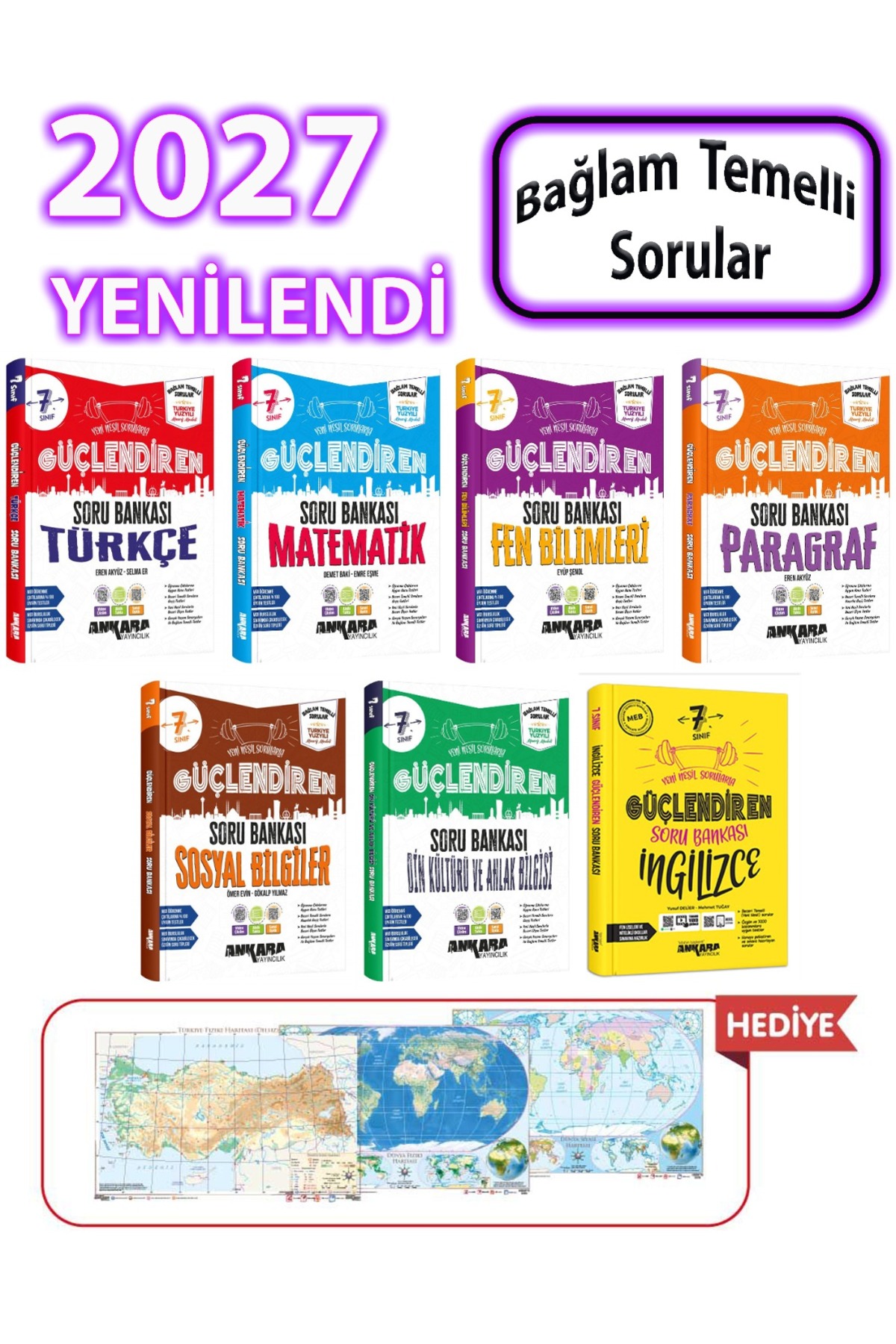 Ankara Yayıncılık Ankara 7. Sınıf Güçlendiren Branş Soru Bankası Tam Set 7 Kitap Yeni 2027 Ankara Yayıncılık Ankara 7. Sınıf Güçlendiren Branş Soru Bankası Tam Set 7 Kitap Yeni 2027